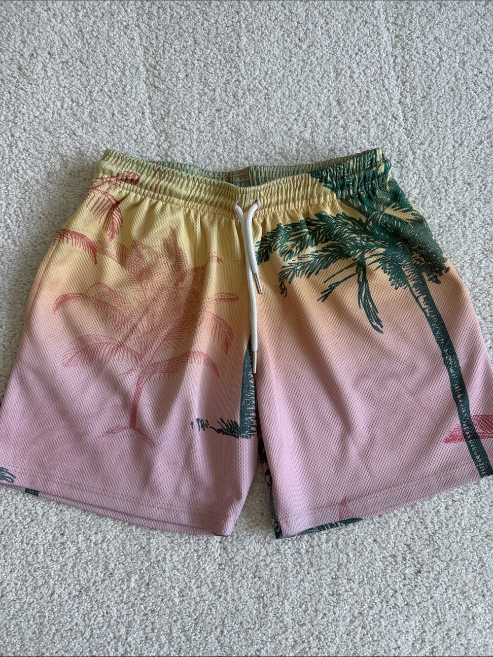 Kids The Drip Shop Tropical Palm Gradient Shorts - Yellow Pink - size M